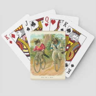 Vintage - Katzen auf Spielkarten