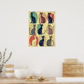 Vintage Katzen aus der Mitte des Jahrhunderts Poster (Küche)