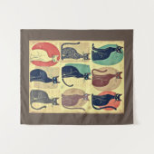 Vintage Katzen aus der Mitte des Jahrhunderts Wandteppich (Vorderseite (Horizontal))