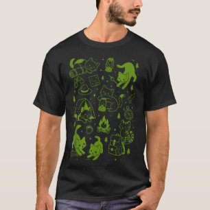 Vintage-Katzen Camping Camper Abenteuer Wanderer T-Shirt