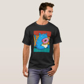 Vintage-Katzen-Donut T-Shirt (Vorne ganz)