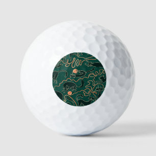 Vintage Katzen: Doodle Nahtloses Muster Golfball