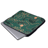 Vintage Katzen: Doodle Nahtloses Muster Laptopschutzhülle (Vorne Knopf)