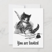 Vintage Katzen-Einladung Einladung (Vorderseite)