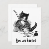 Vintage Katzen-Einladung Einladung (Vorne/Hinten)