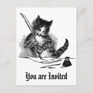 Vintage Katzen-Einladung Einladung