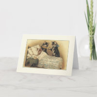 Vintage Katzen erhalten gut Notizkarte