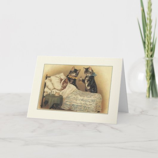 Vintage Katzen erhalten gut Notizkarte Karte (Vorderseite)