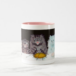 Vintage Katzen-Erntedank-Tasse Louis Wain Zweifarbige Tasse