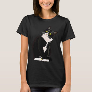 Vintage-Katzen Gesicht Schwarz & Weiß Kitty Katzen T-Shirt