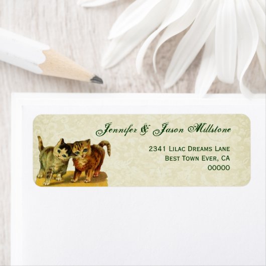 Vintage Katzen Hochzeitsmarke (Insitu)