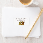 Vintage Katzen Hochzeitsmarke Adressaufkleber (Insitu)