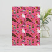 Vintage Katzen Hunde Blumengarten Party Feiertagskarte (Stehend Vorderseite)