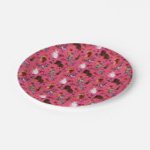 Vintage Katzen Hunde Blumengarten Party Pappteller (Schrägansicht)