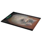 Vintage Katzen-Illustration Jugendstil Schneidebrett (Ecke)