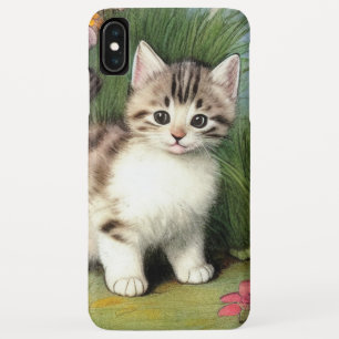 Vintage Katzen-Illustration mit roten Blume Case-Mate iPhone Hülle