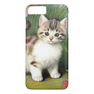 Vintage Katzen-Illustration mit roten Blume Case-Mate iPhone Hülle