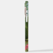 Vintage Katzen-Illustration mit roten Blume iPhone Hülle (Linke Seite)