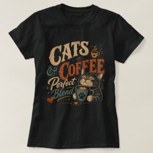Vintage Katzen & Kaffee die perfekte Mischung T-Shirt