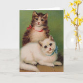 Vintage Katzen Karte (Gelbe Blume)