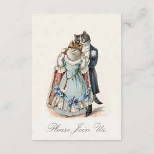 Vintage Katzen Kunst Hochzeit Jubiläumseinladung Einladung