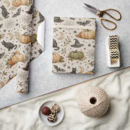 Vintage Katzen Kürbisse Halloween Geschenkpapier