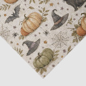 Vintage-Katzen-Kürbisse Halloween Seidenpapier (Ausschnitt)