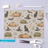 Vintage-Katzen-Kürbisse Halloween Seidenpapier (Handwerk)