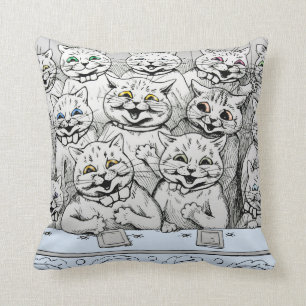 Vintage Katzen Louis Wain am Theater-Kissen Kissen