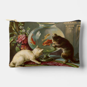 Vintage-Katzen Mit Fisch-Zubehörtasche Zubehörtasche