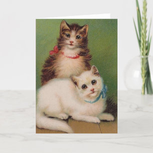 Vintage-Katzen-Notizkarte Karte