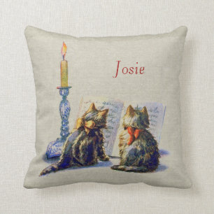 Vintage Katzen-personalisiertes Weihnachtskissen Kissen