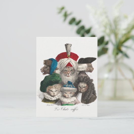 Vintage Katzen Postkarte (Stehend Vorderseite)