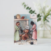 Vintage Katzen Postkarte (Stehend Vorderseite)