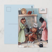 Vintage Katzen Postkarte (Vorne/Hinten)