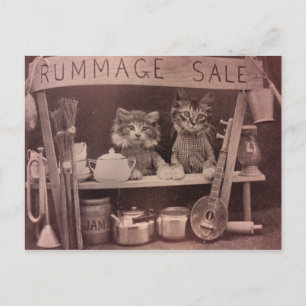 Vintage-Katzen-Ramschverkaufspostkarte Postkarte