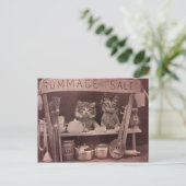 Vintage Katzen Rummage Verkauf Postkarte (Stehend Vorderseite)