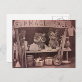 Vintage Katzen Rummage Verkauf Postkarte (Vorne/Hinten)