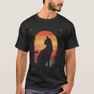 Vintage-Katzen-Silhouette T-Shirt