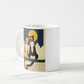 Vintage Katzen singen, lustige und Alberne Tiere Kaffeetasse (Vorderseite Links)