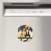 Vintage Katzen singen, lustige und Alberne Tiere Magnet (In Situ (Geschirrspüler))