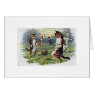 Vintage - Katzen spielen Fußball,