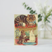 Vintage Katzen süße Tier Postkarte (Stehend Vorderseite)