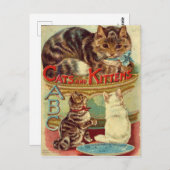 Vintage Katzen süße Tier Postkarte (Vorne/Hinten)