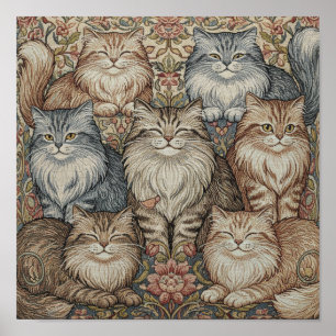 Vintage Katzen-Tapetenposter Poster