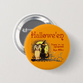Vintage-Katzen- und Eulen-Knopf Button (Vorne & Hinten)