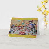 Vintage Katzen-und Karte (Gelbe Blume)