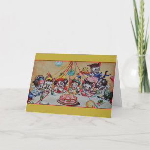 Vintage Katzen-und Karte