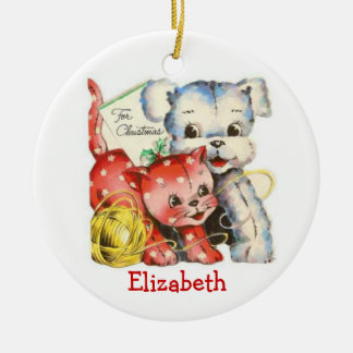 Vintage Katzen-und Keramikornament