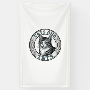 Vintage-Katzen und Tattoos Gravur Katzen Design_1 Banner